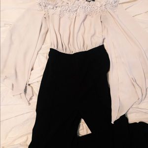 White and black jumpsuit